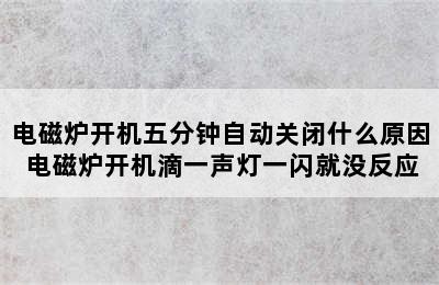 电磁炉开机五分钟自动关闭什么原因 电磁炉开机滴一声灯一闪就没反应